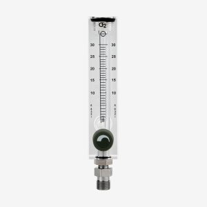 DISS 0-30 liters per minute high flow acrylic oxygen flow meter with black knob