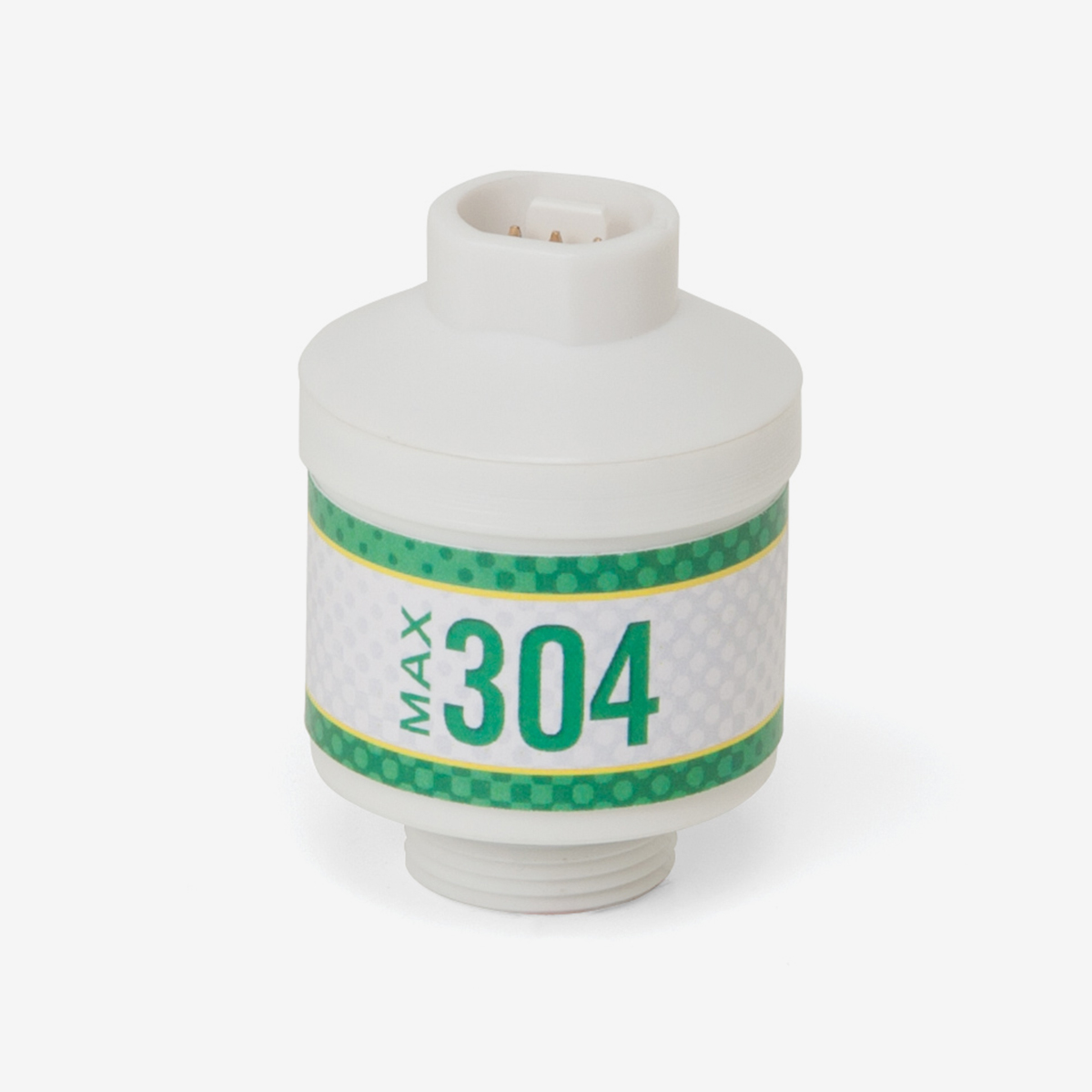 White and green max-304 scuba sensor on white background