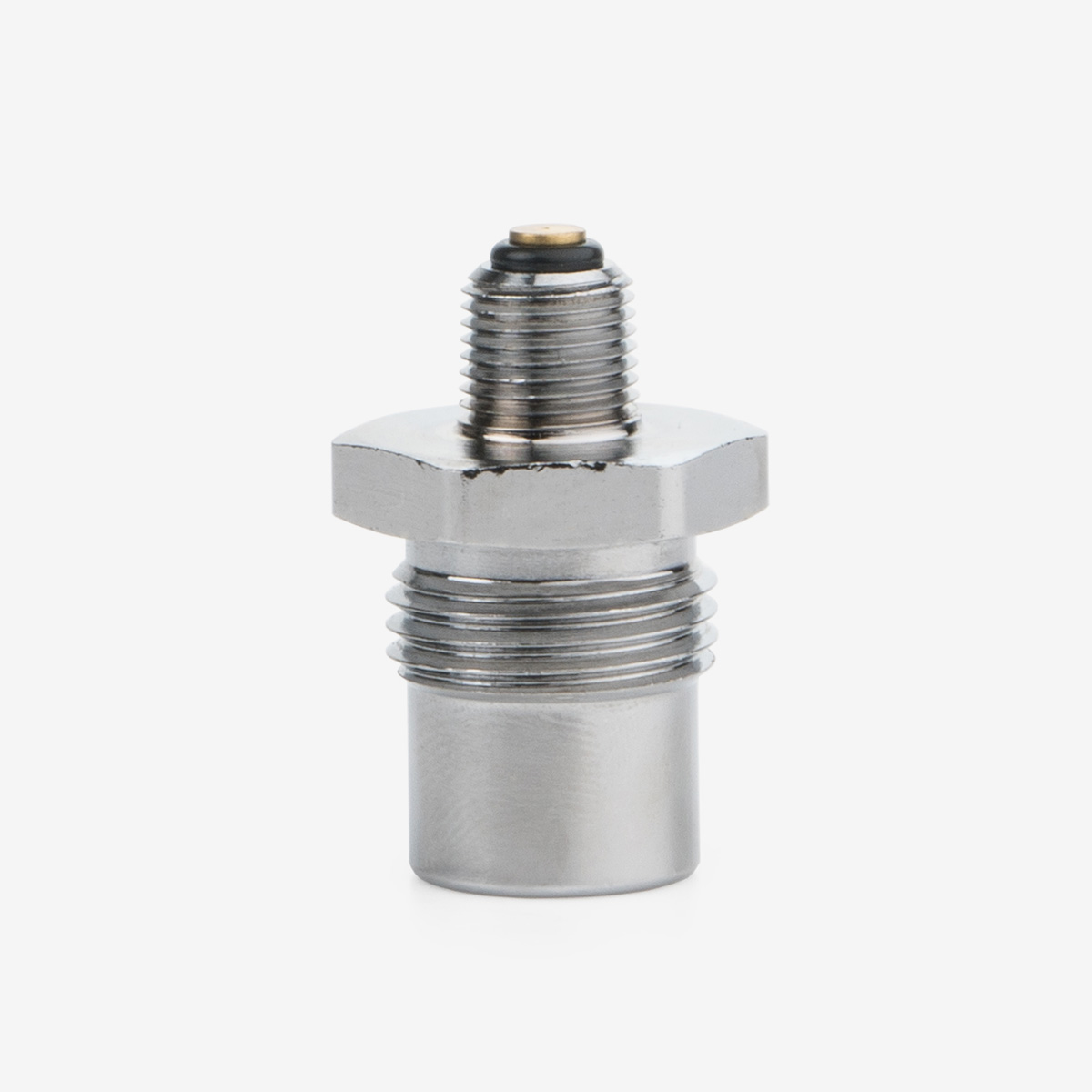 Silver One-Way Check Valve DISS air fitting on white background