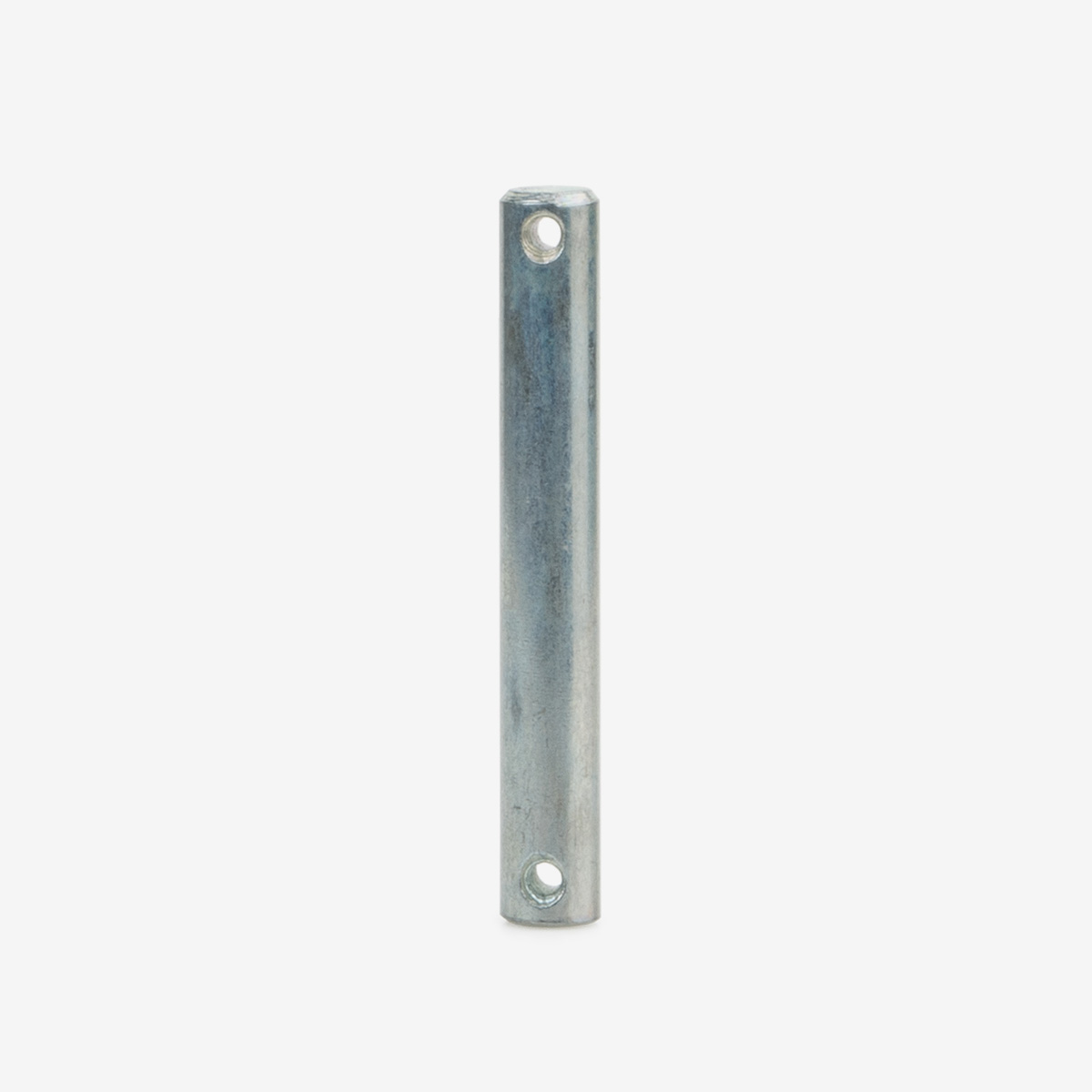 Silver headless clevis pin on white background