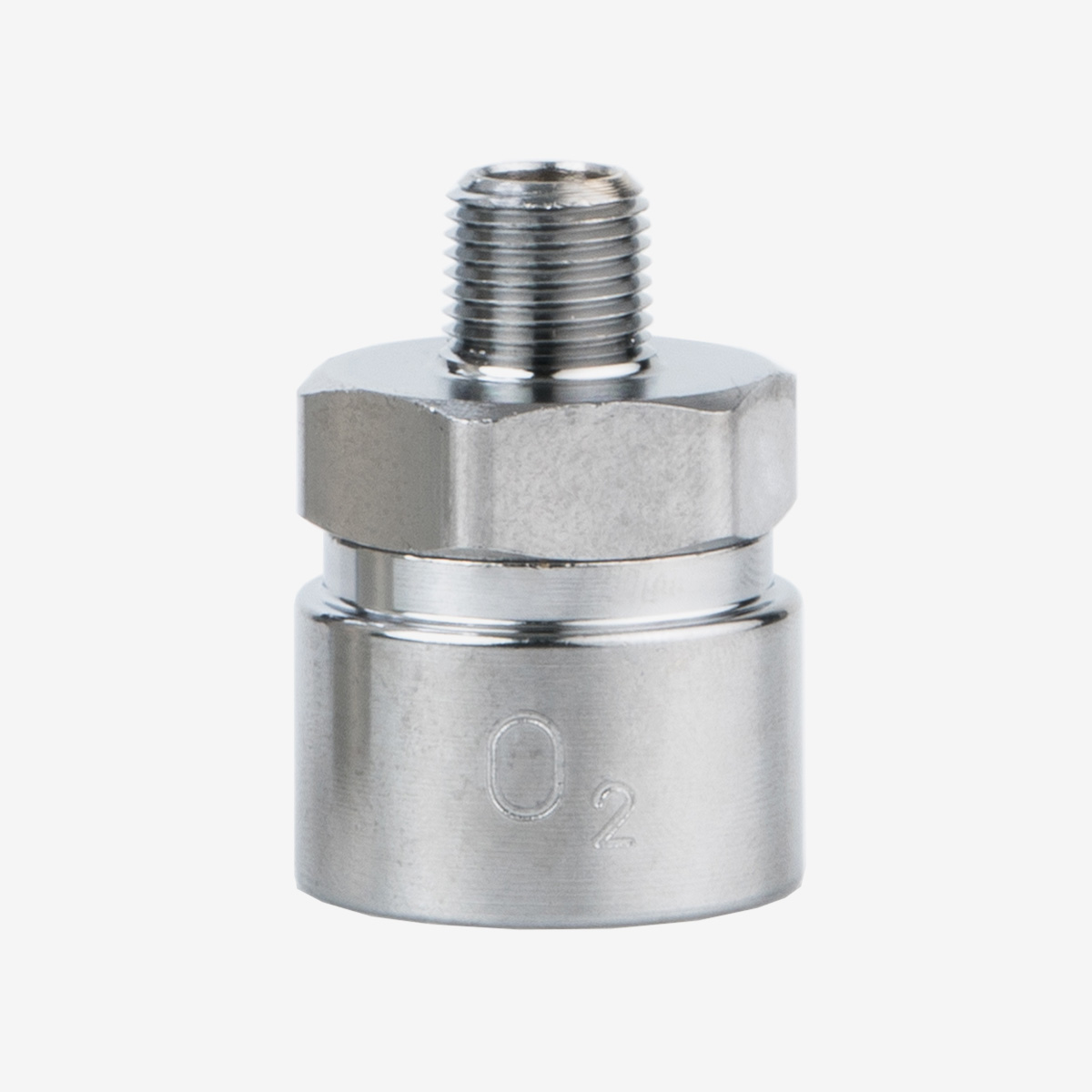 1/8th inch Adapter NPT Male O2 AUST on white background