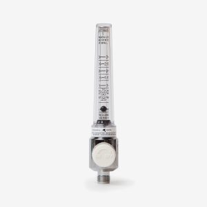 Front view of 0-70 lpm flow meter with white knob