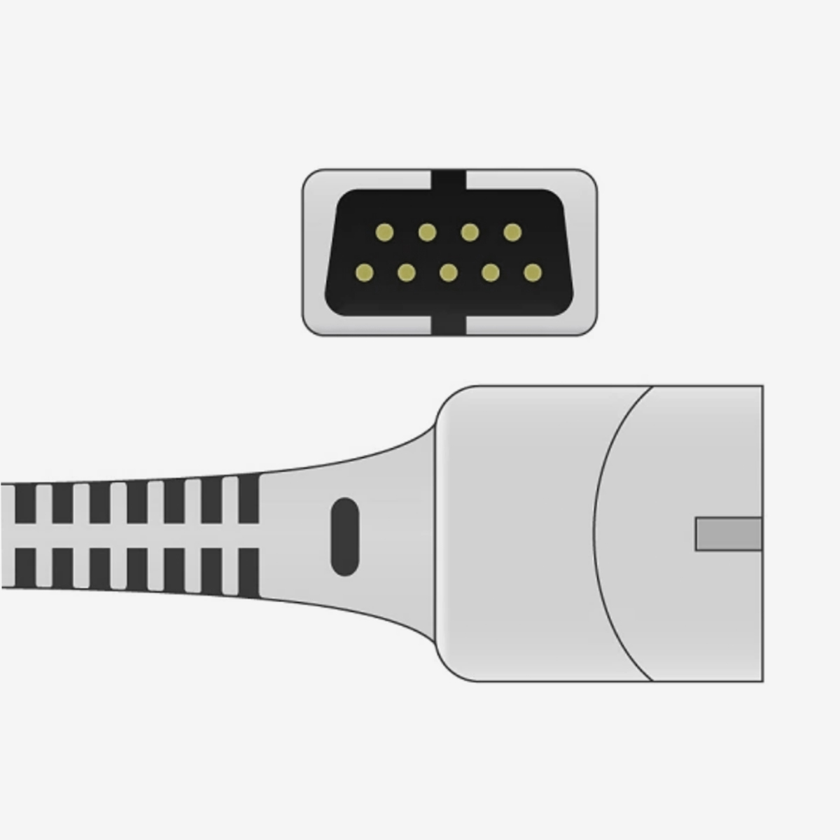 Illustration of 9 pin connector for Nellcor neonatal disposable finger clip