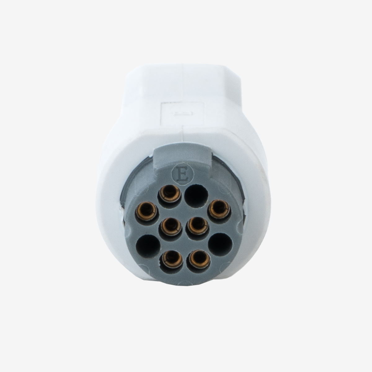 White SpO2 connector with gray tip and female front